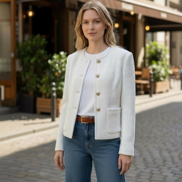 Babaton Jackets & Blazers - Babaton White Textured Blazer